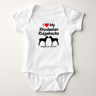 Body Para Bebê Eu Amo Os Meus Dois Cachorros Ridgeback Ridgeback.