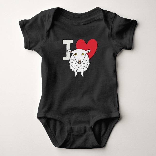 Body Para Bebê Eu Amo Ovinos (Frente)