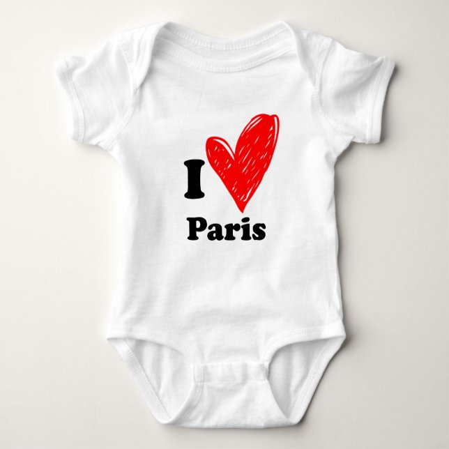 Body Para Bebê Eu amo Paris (Frente)