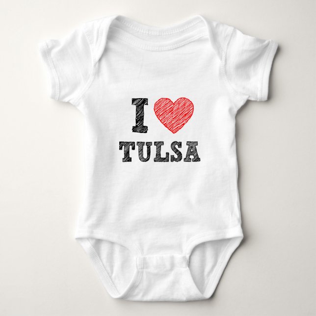 Body Para Bebê Eu amo Tulsa (Frente)