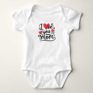Body Para Bebê Eu Amo Você Mãe Design Infantil de Coração
