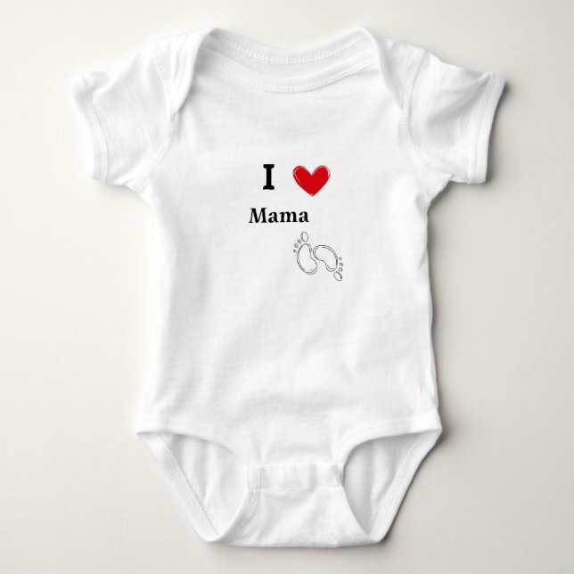 Body Para Bebê Eu amo você Mamãe Design Cute (Frente)