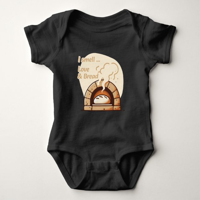 Body Para Bebê Eu cheiro Amor & Pão (Frente)