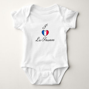 Body Para Bebê "Eu coração a França" Orgulho Francês - País