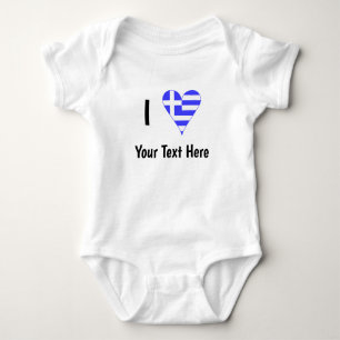 Body Para Bebê Eu (Coração da Bandeira Grega) Seu Texto
