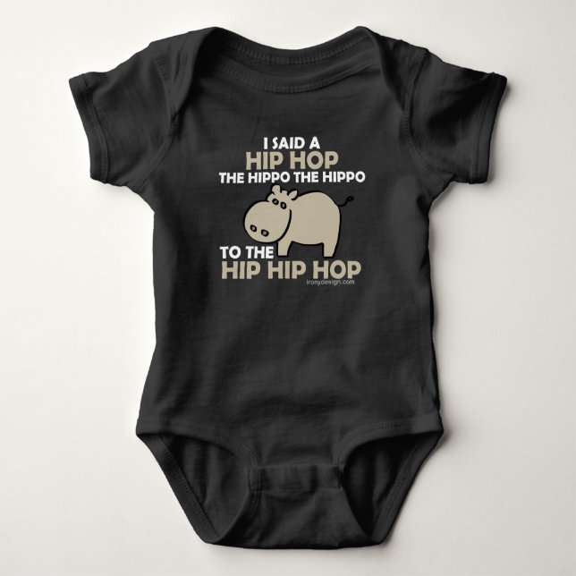 Body Para Bebê Eu disse o hipopótamo de Hip Hop (Frente)