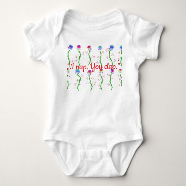 Body Para Bebê “Eu durmo. Você aplaude.” (Frente)