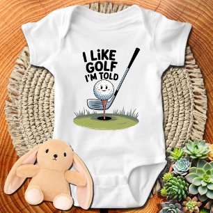 Body Para Bebê Eu gosto de golfe, me dizem - Engraçado e Relacion