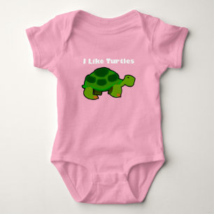 Body Para Bebê Eu Gosto De Tartarugas - Bebê Jersey - Roupa De Po