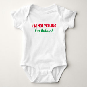 Body Para Bebê Eu não estou gritando, sou italiano Bebê Bodyfat