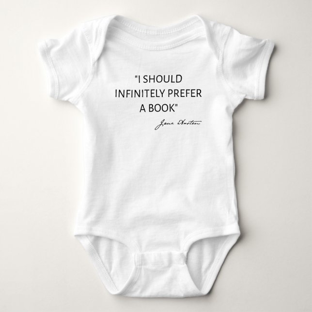 Body Para Bebê Eu Preferiria Infinitamente Um Livro - Jane Austen (Frente)