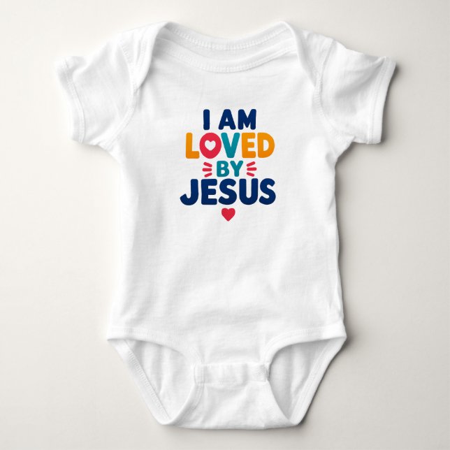 Body Para Bebê Eu sou amado por Jesus (Frente)