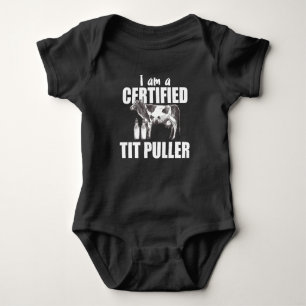 Body Para Bebê Eu Sou Certified Tit Puller - Fábrica De Vaca Lei