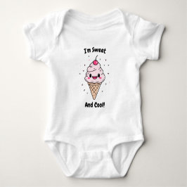 Body Para Bebê "Eu sou Doce e Legal!" Design Fofo de Casquinha de