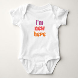 Body Para Bebê Eu Sou Novo Aqui Body de Bebê