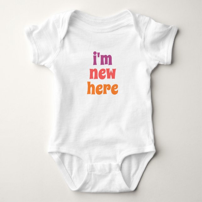 Body Para Bebê Eu Sou Novo Aqui Body de Bebê (Frente)
