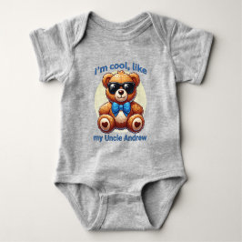 Body Para Bebê Eu sou o Urso Teddy Legal com Laço Azul Personaliz
