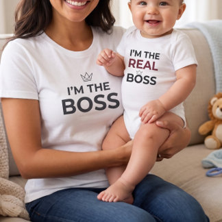 Body Para Bebê Eu Sou O Verdadeiro Chefe Bebê Divertido Conjunto