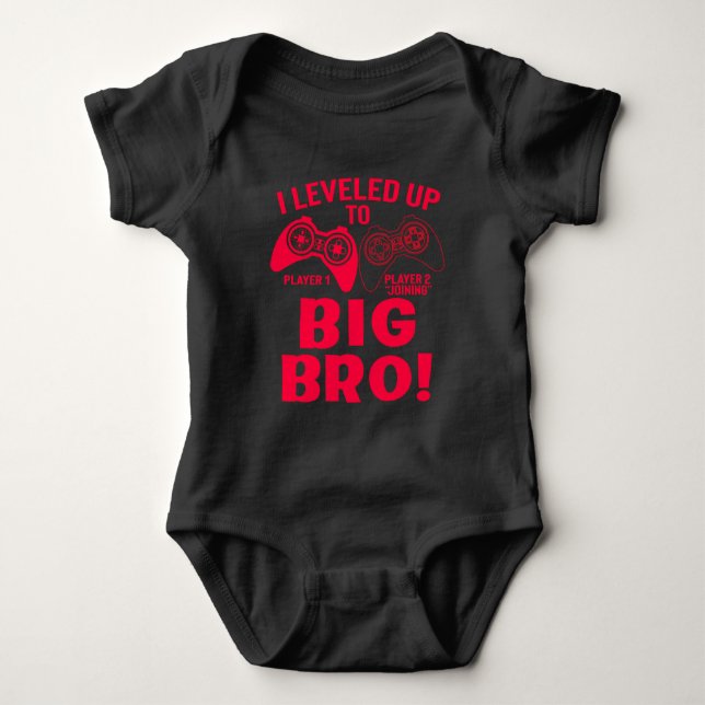 BODY PARA BEBÊ "EU SUBI DE NÍVEL PARA O IRMÃOZÃO! BODYSUIT DE BEB (Frente)
