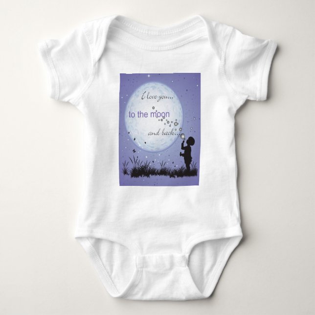 Body Para Bebê Eu te amo à lua e aos presentes Para (Frente)