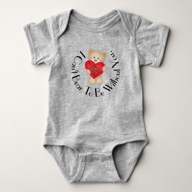 Body Para Bebê Eu Te Amo Bear Bear Bear Jersey Bodycase (Frente)