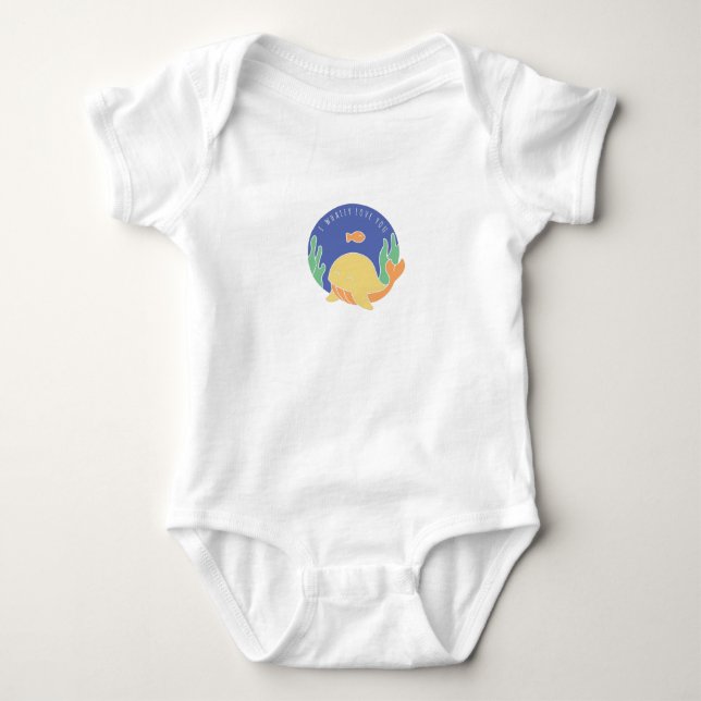 Body Para Bebê Eu Te Amo Bebê De Baleia (Frente)