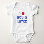 Body Para Bebê Eu te amo um Latke<br><div class="desc">Grande presente de Chanukah para dizer a alguém quanto você os ama com um jogo em palavras com Latke!</div>