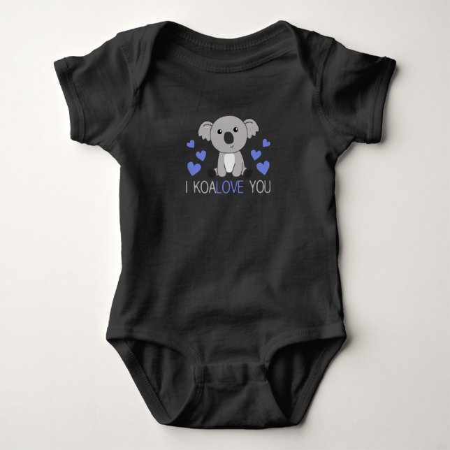 Body Para Bebê Eu Te Koalove Koala Doce Com Um Azul Doce (Frente)