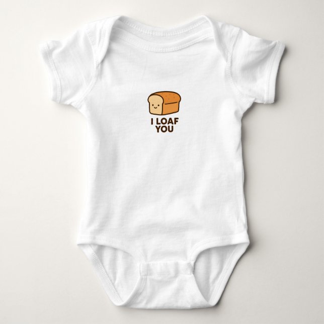 Body Para Bebê Eu Te Surto Engraçado Design de Bread Love (Frente)