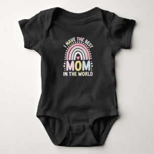 Body Para Bebê Eu Tenho A Melhor Mãe Do Mundo Boho Arco-Íris