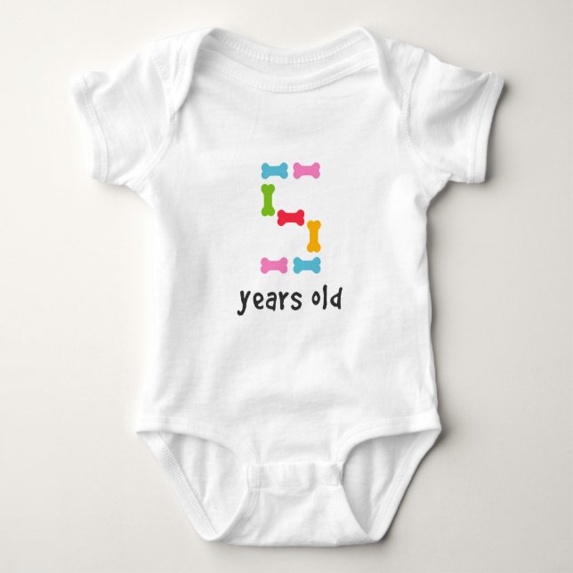 Body Para Bebê Eu tenho cinco anos (Frente)