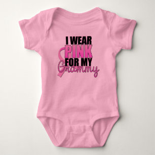 Body Para Bebê Eu visto o rosa para meu Grammy - cancro da mama