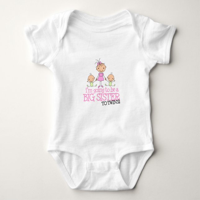 Body Para Bebê Eu vou ser uma Irmã Grande para TWINS (Frente)