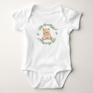 Body Para Bebê Eucalyptus Watercolor Bear