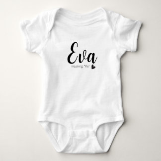Body Para Bebê Eva Name Reveal Significa Mínimo Branco Preto Mode