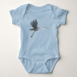 Body Para Bebê Excelente Azul Heron Voando