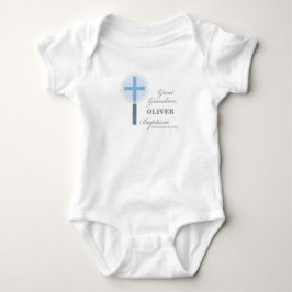 Body Para Bebê Excelente Neto Baptism Blue Lace Personalizado