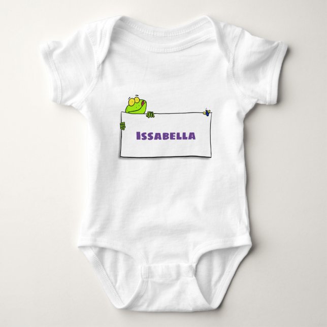 Body Para Bebê Exemplo de desenho animado de sinal verde de sapo (Frente)