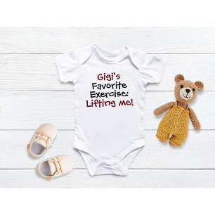 Body Para Bebê Exercício favorito de Gigi: vovó personalizada