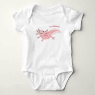 Body Para Bebê Exolotl branco rosa feliz