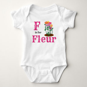 Body Para Bebê F é o nome da bebê Fleur