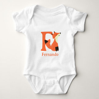 Body Para Bebê F é para Raposa Personalizar