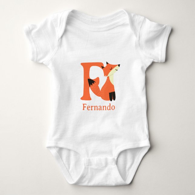 Body Para Bebê F é para Raposa Personalizar (Frente)