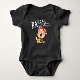 Body Para Bebê Fa La La La Christmas Dog Singing Baby Bodydress