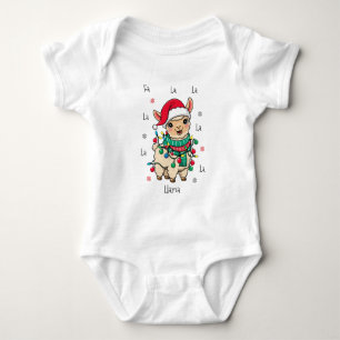 Body Para Bebê Fa La Llama Baby - Engraçado Natal Llama
