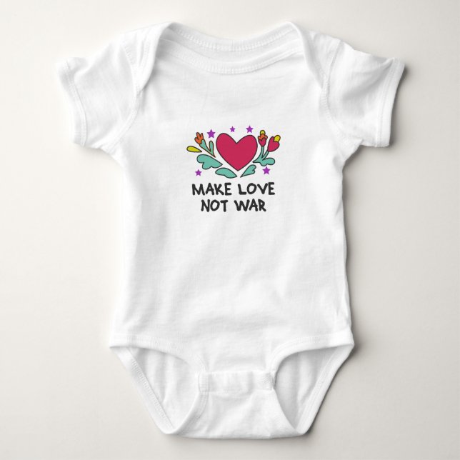 Body Para Bebê Faça amor não guerra (Frente)