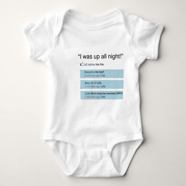 Body Para Bebê Facebook inspirou o Romper para Bubs sem sono! (Frente)