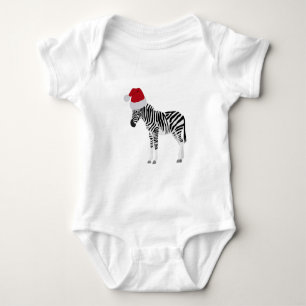 Body Para Bebê Fácil de Zebra Natal com Papai Noel