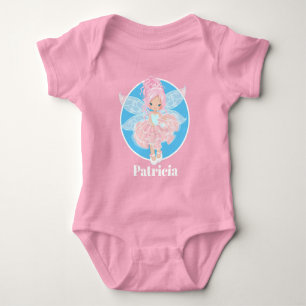 Body Para Bebê Fada cor-de-rosa bonita adiciona nome a meninas