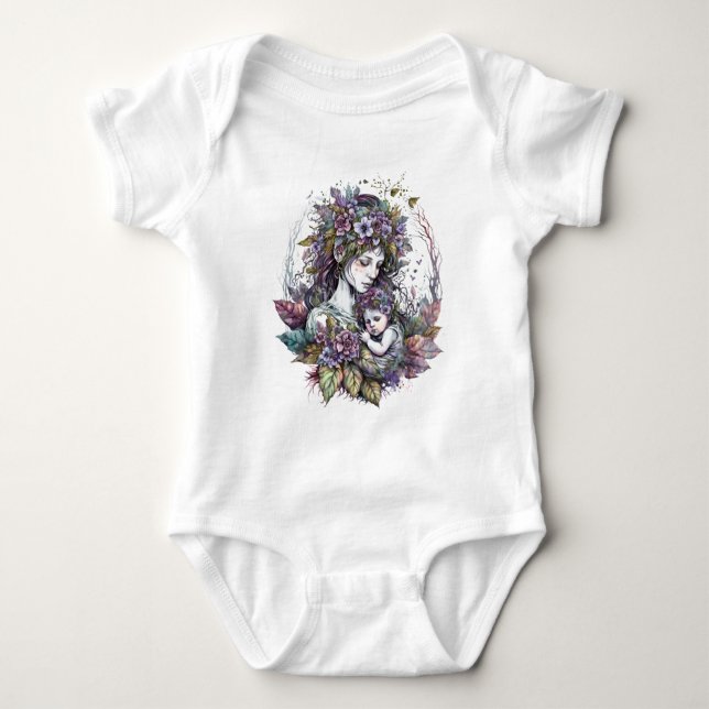 Body Para Bebê Fada-mãe e criança (Frente)